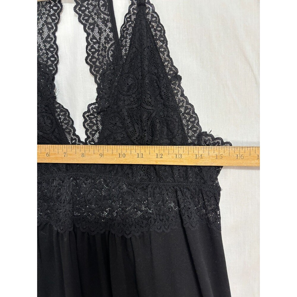 Linea Donatella Slip Dress Sz L‎ Lace Babydoll Whimsigoth Dark Fairy Festival - Picture 6 of 9